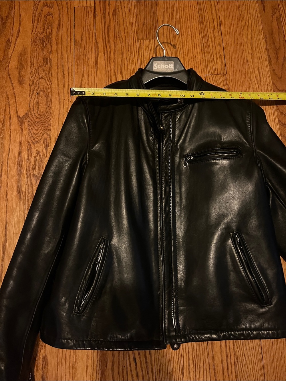 Schott NYC Black Leather Bomber Jacket - Picture 4 of 9
